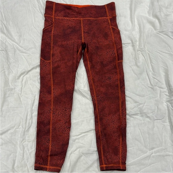 605. NWOT - Lululemon Invigorate High Rise Tight 25” Crackle Vintage Orange - Picture 6 of 9